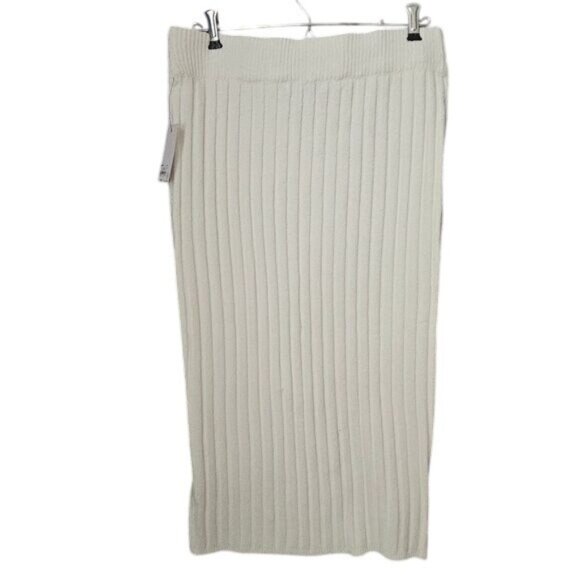 Lauren Lane X Sonoma Goods For Life Ribbed Midi Skirt M White - Picture 5 of 5